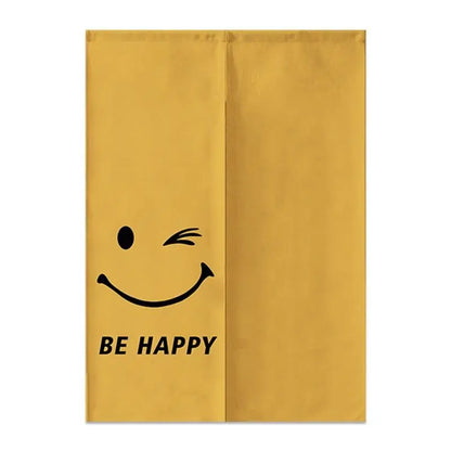 Nordic Creative Happy Face Door Curtain Home Decorations Hanging Curtains Kitchen Bathroom Partition Curtain Japanese Noren