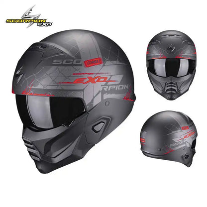 USA Scorpion Exo-Combat II Motorcycle Helmet Retro Detachable Helmet ECE DOT Certification Full Face Cascos Para Moto for Harley