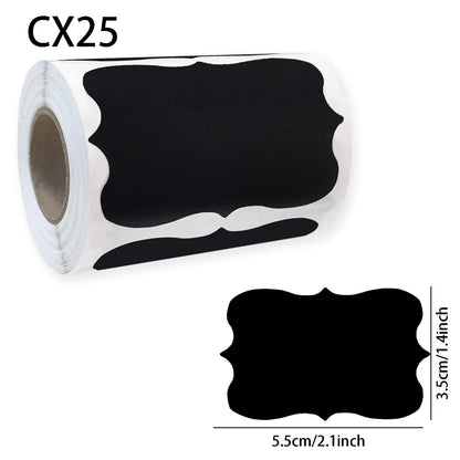 120Pcs/Roll 3 Styles Removable Blackboard Stickers Waterproof Chalkboard Labels 1.4*2.2in for Home & Kitchen