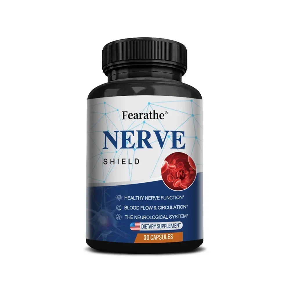 Nerve Support Supplement - B Vitamins, Supports Nerve & Brain Function, Neurotransmitters, Blood Circulation & Joint Health