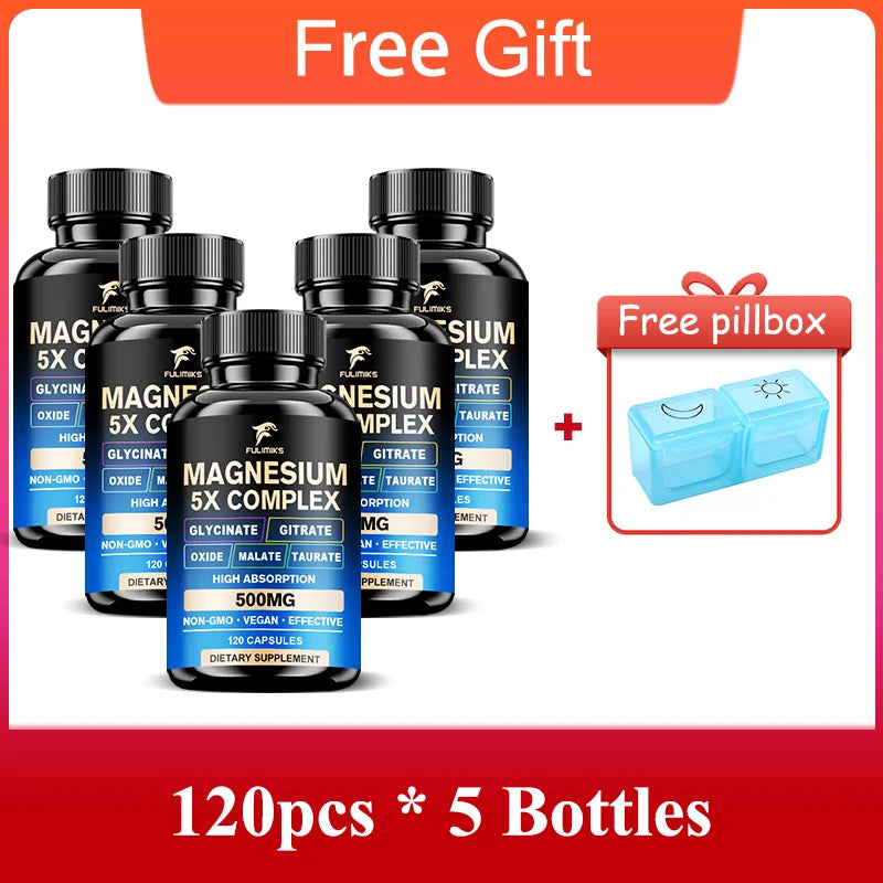 Full Spectrum Magnesium Complex Supplement, Support Bone Health, Healthy Blood Pressure & Overall Wellness, Non-GMO