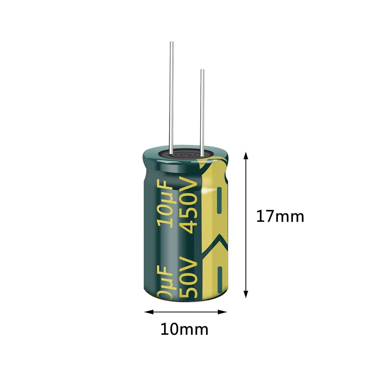 10/20pcs 450V 10UF Capacitor 10X17MM(0.39x0.67in) High Frequency Aluminum Electrolytic Capacitors for TV, LCD Monitor, Game