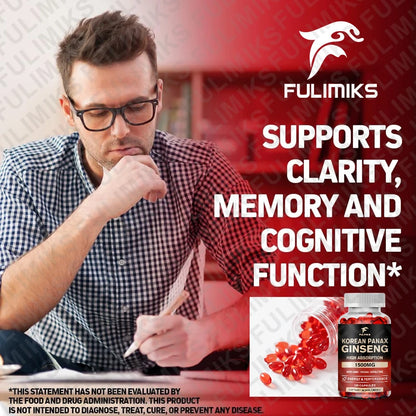 Panax Ginseng 15,000 mg - Red Korean Ginseng Supplement for Men - Extra Strength - Energy, Focus, Productivity & Performance