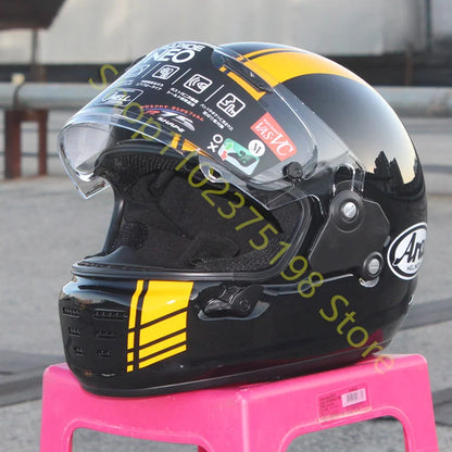 RAPIDE NEO Japanese Mode Full Face Helmet,For Harley Motorcycle And Cruise Motorcycle Protective Helmet,Bright Black Yellow