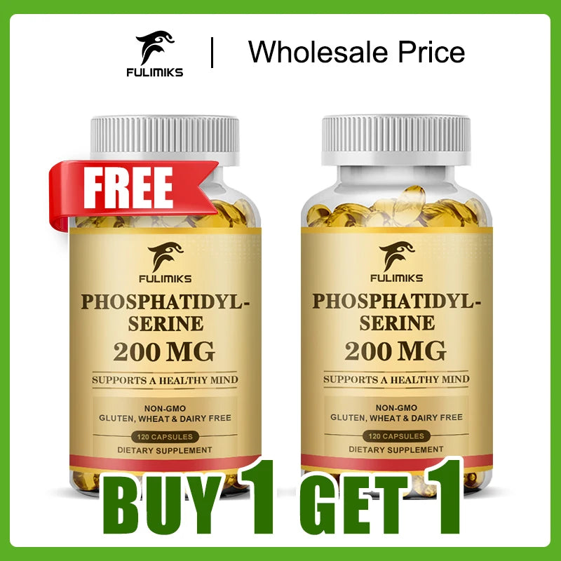 Buy 1 Get 1 Free! Advanced Phosphatidyl Serine Supplement, for Brain & Memory, Cortisol Manager for Stress Relief & Mental Focus