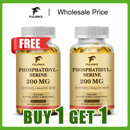 Buy 1 Get 1 Free! Advanced Phosphatidyl Serine Supplement, for Brain & Memory, Cortisol Manager for Stress Relief & Mental Focus