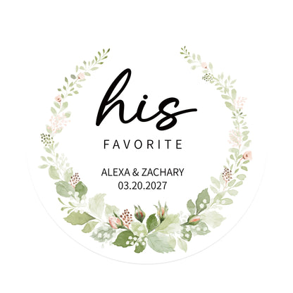 100 Pcs Personalized Round Label Stickers Custom Stickers of Name Date Thank You,for Bridal Shower Wedding Party Favors