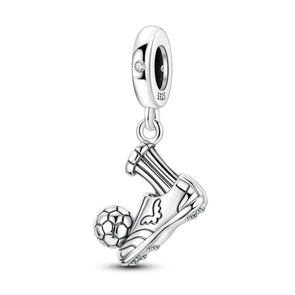 Passionate 925 Silver Dumbbell Badminton Soccer Sport Charms Beads Fit Pandach 925 Original Bracelet DIY Jewelry Graduation Gift