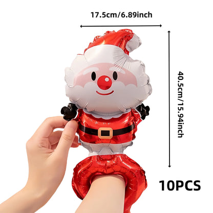 10/50 Wrist Balloons Santa Claus Snowman Gingerbread Man Reindeer Christmas Party New Year's Gifts Foil Wristband Balloons