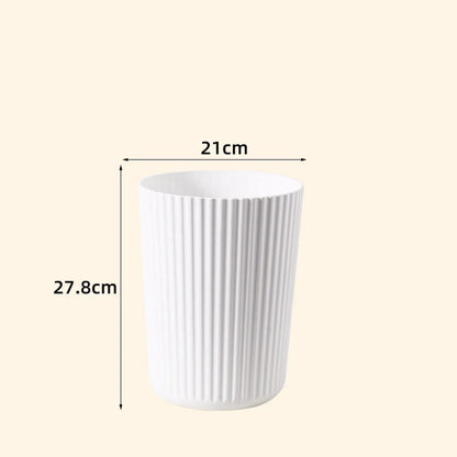 Trash Can Plastic Wastebasket Round Garbage Container Bin for Bathroom Kitchen Bedroom Home Office College Dorm