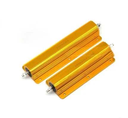 2 Set 10W/25W/50W/100W Load Resistor Aluminum Power Metal Shell Case Wirewound Resistor 0.1~10K Ohm 10 200 500 1K 10K Resistance