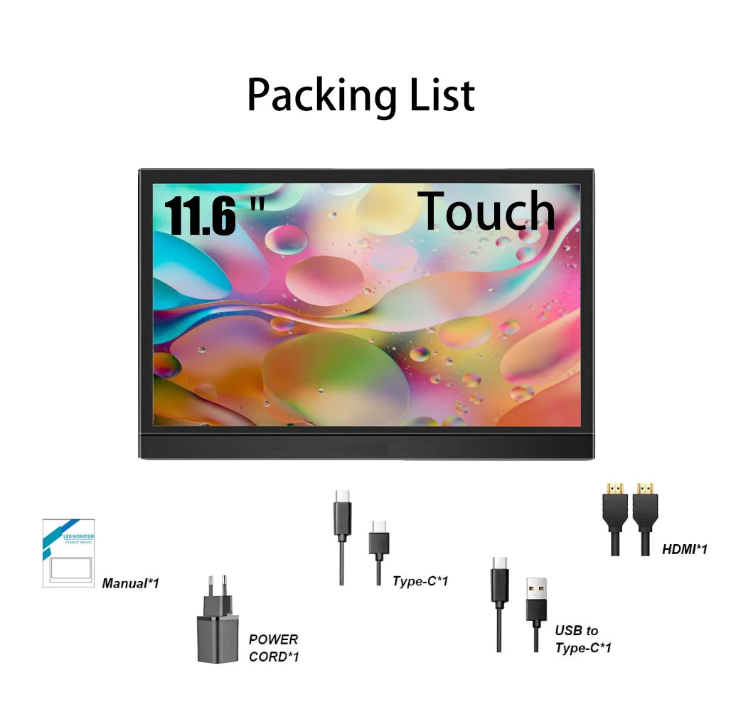 The 11.6-inch portable monitor supports gaming screens on laptops, PCs, Xbox, and Switch. Touchable