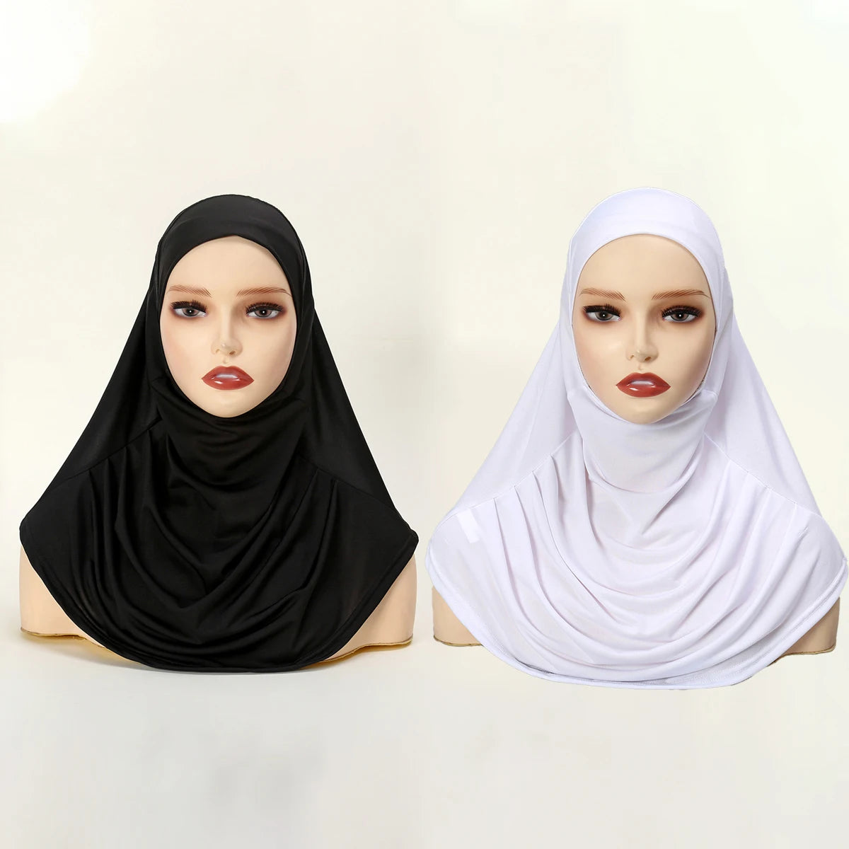 2/Pcs Crystal Hemp Wrinkle Hijab Instant Hijab Muslim Innerscarf For Woman Under Cap Hat Lady Solid Soft Headscarf Modal Jersey