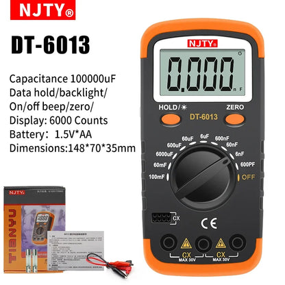 Professional Digital Capacimeter 6000 counts Capacitor Capacity Meter Lcr Tester 100000uF Capacitor High Precision Multimeter
