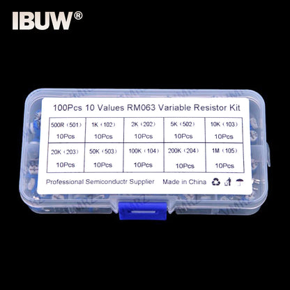 10Values 500R-200K 100PCS RM063 Variable Resistor KIT 1K 10K 100K 1M 2K 20K 200K 5K 50K 500R