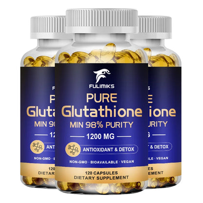 Pure Glutathione Capsules - Max Absorption, Support Overall Detoxification, Antioxidant & Anti-Aging, Liver, Skin & Immunity