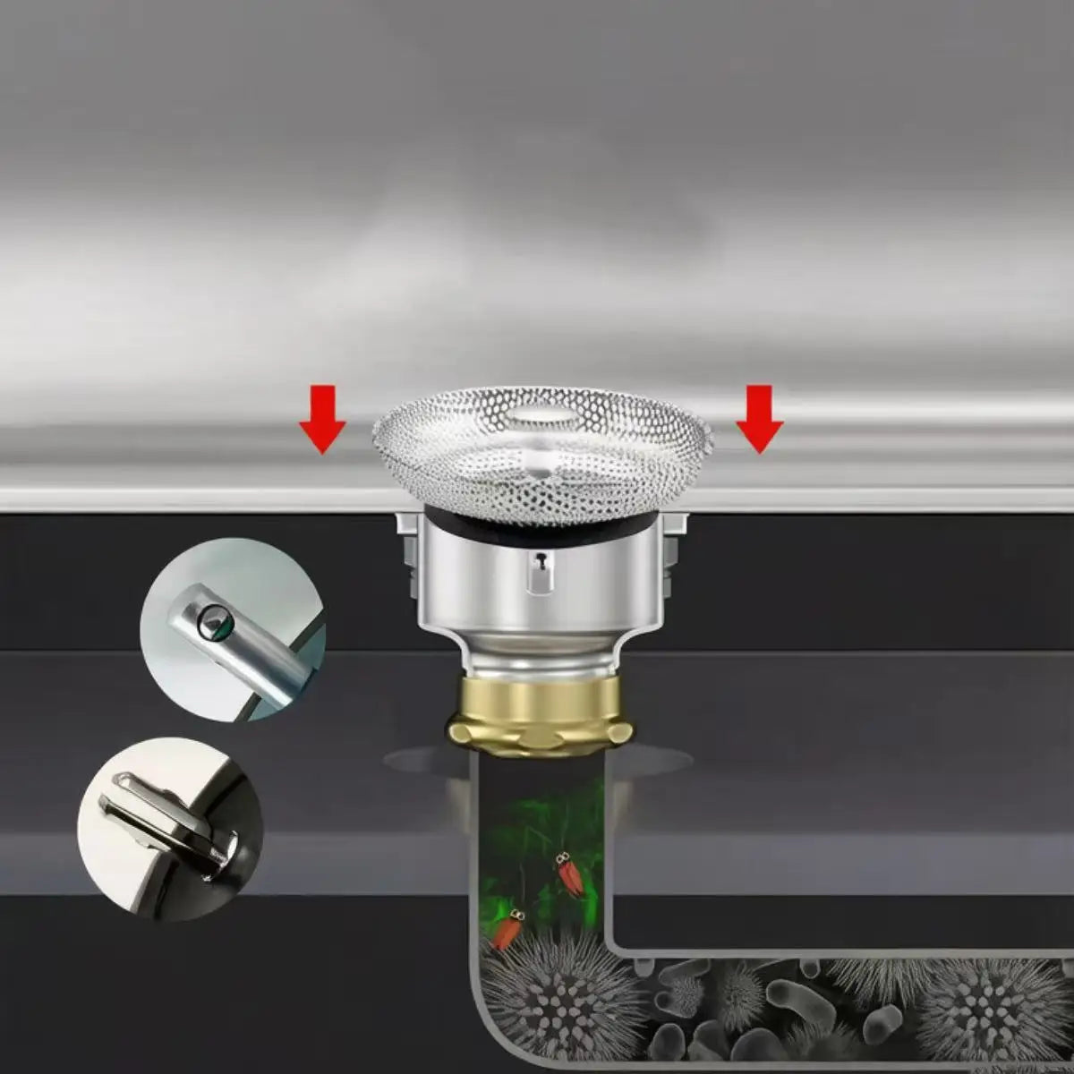 Waste Plug Sink Strainer Stainless Steel Basin Drain Filter Shower Floor Sewer Mesh Hair Catcher Kitchen Bathroom Accessories