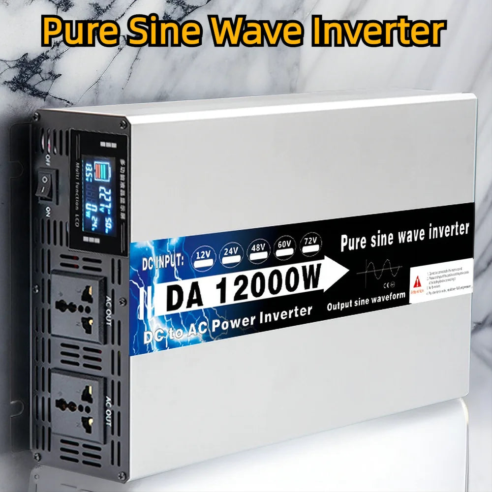 Solar inversor 10000W 12000W 24v 110v 220v Onda Pura Power Pure Sine Wave Inverter 12v Inversores Solares Voltage Car Converter