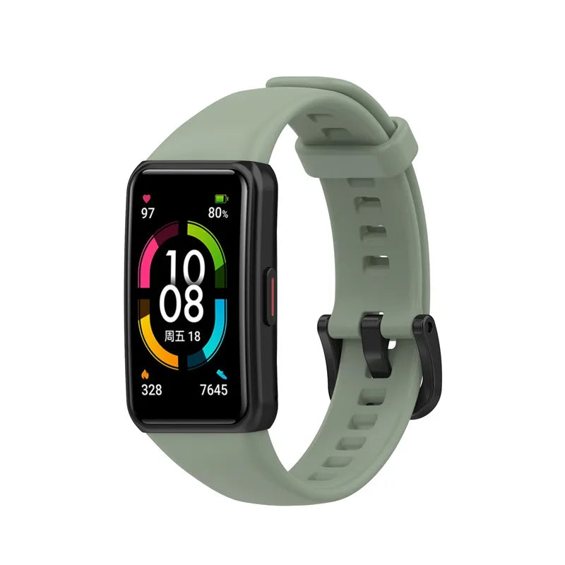 Soft Silicone Sport Strap for Huawei Band 7/6/6 pro Smart Wristband Replacement Bracelet For Huawei Honor Band 6 Belt