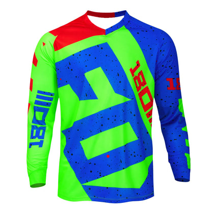 Men's Letter Pattern Long Sleeve Cycling Jersey Mtb Motocross off Road Top Breathable Loose Fit Dirt Bike Riding Cycling Top