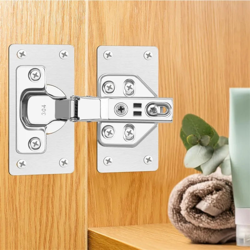 40/2pcs Hinge Repair Plate Furniture Drawer Cabinet Repair Fixing Plate Kitchen Cupboard Door Hinge Mounting Kit Household Tool