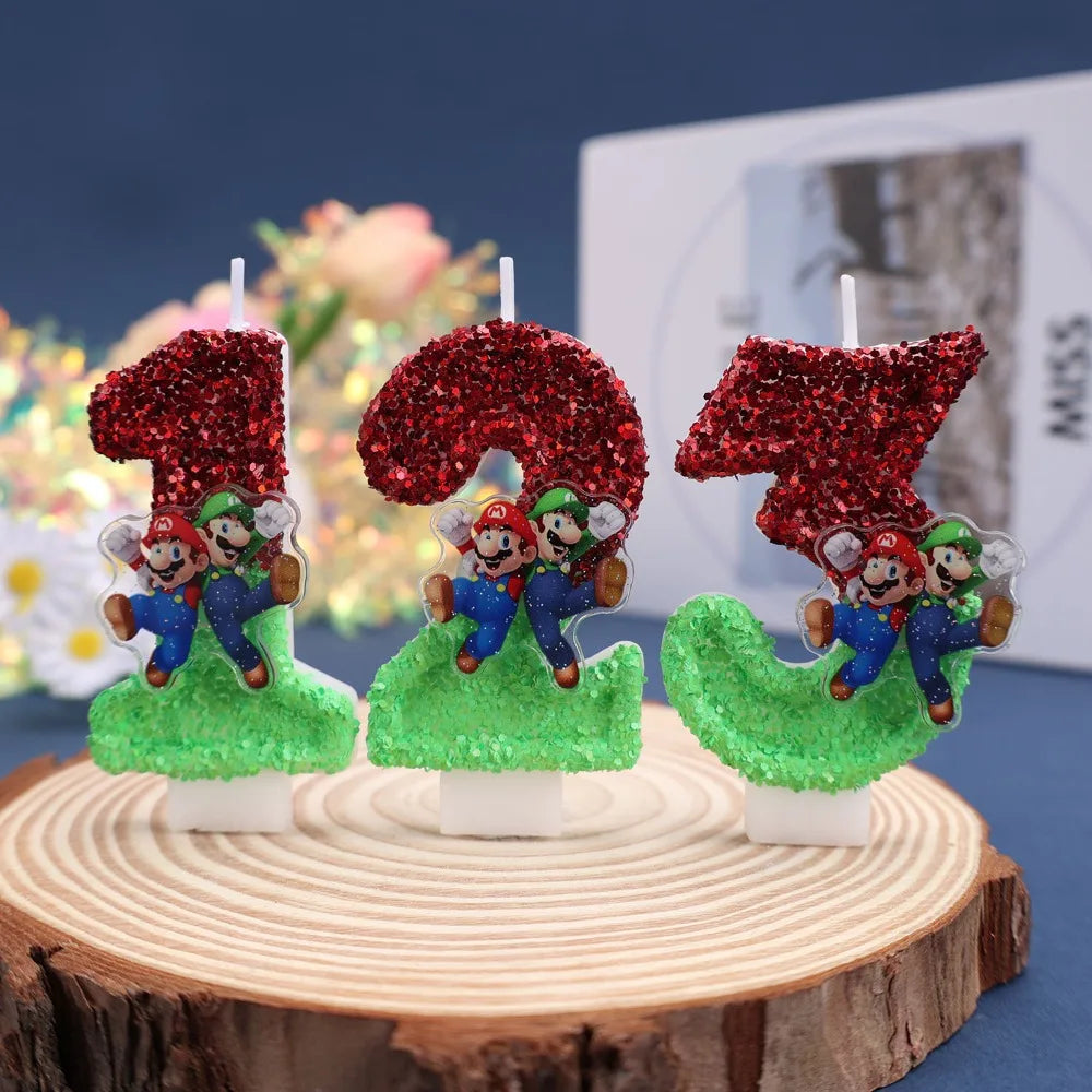 2027 Creative Glitter Number Candles 0-9 Birthday Cake Topper Decor for Kids Adults Party Supplies
