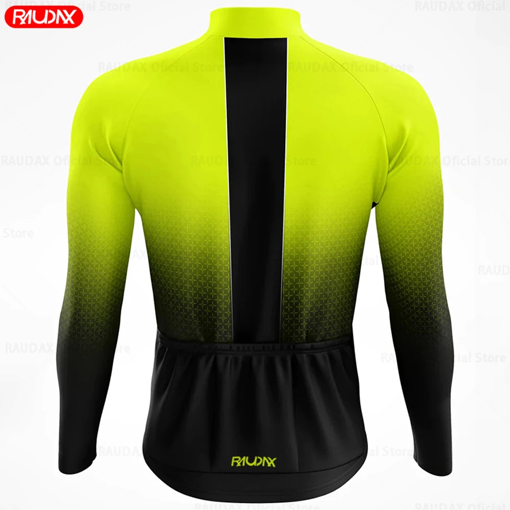 Raudax Spring and Autumn Cycling Jersey Sets Men's Cycling Clothes Mountain Road Bicycle Long Sleeve Roupa De Ciclismo Clothing