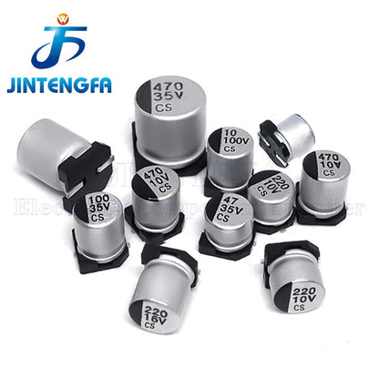 50PCS 100UF 16V 25V 35V 50V 6.3*5.4/6.3*7.7/8*10.5MM SMD Aluminum Electrolytic Capacitors Capacitance 35V100UF 25V100UF 16V100UF