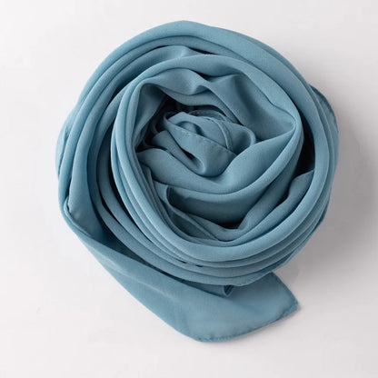 Muslim Chiffon Hijab Scarf Solid Color Square Head Wrap For Women Hijabs Scarves Jersey Hijabs Islamic Turban Headband Shawl