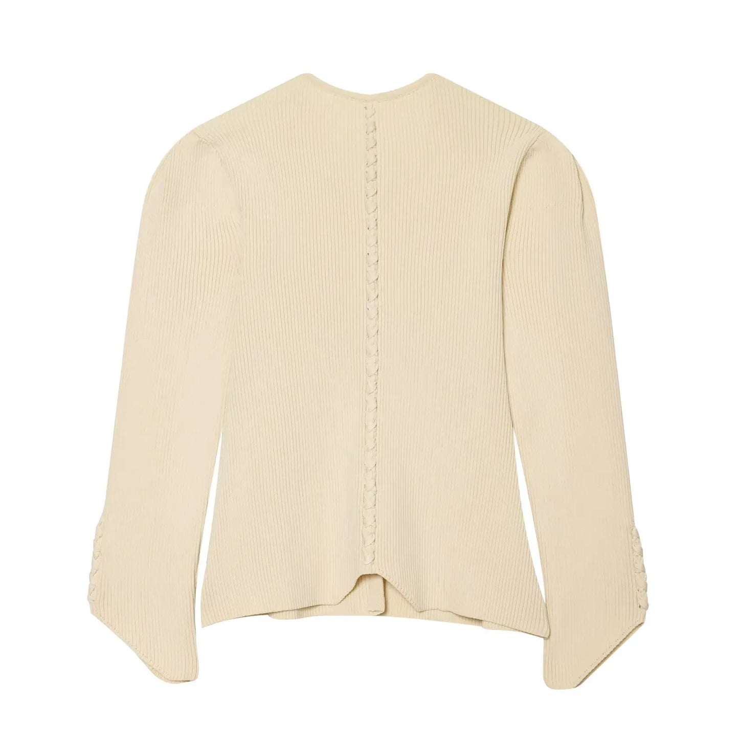 MUJER 2026 Knit Polo Cardigan Women Puff Sleeve Knitwears Women's Sweaters Fashion Summer Cardigans for Woman Button Tops Jersey