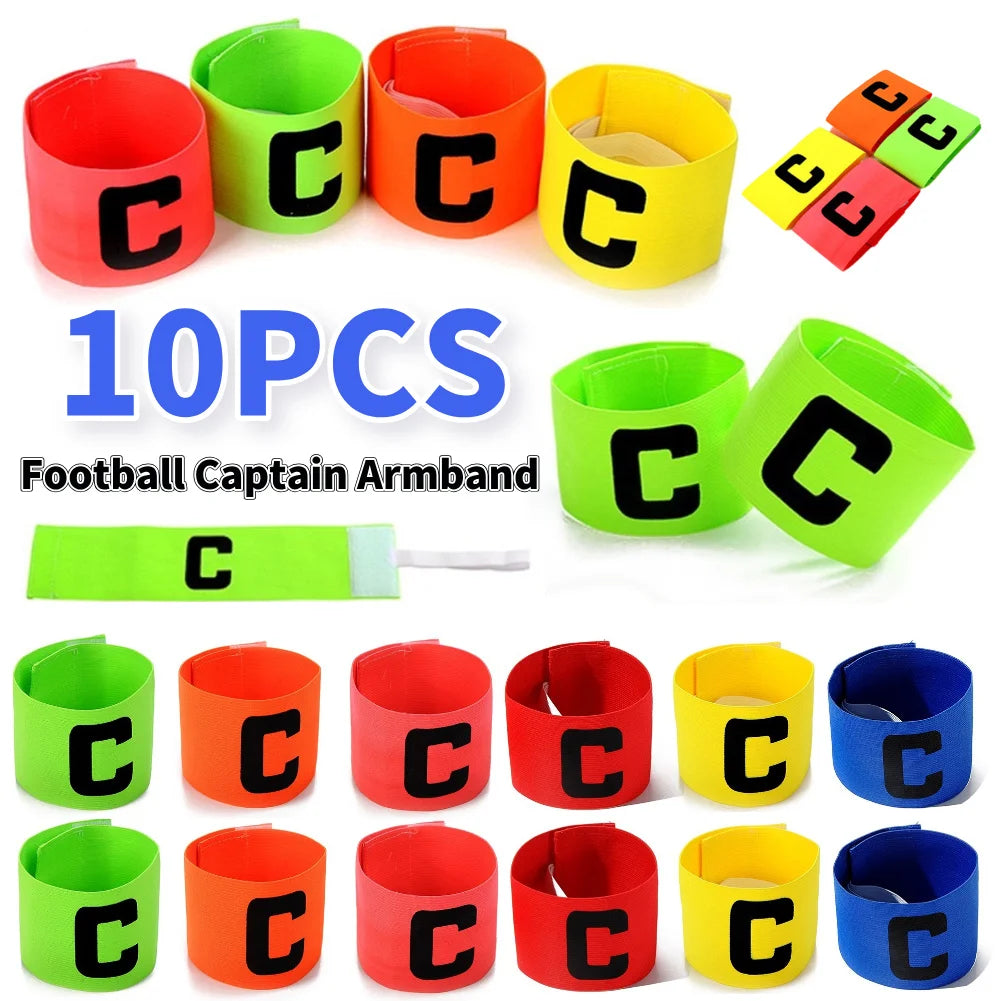 10PCS Football Captain Armband Soccer Arm Band Leader Competition Gift Soccer Captain Armband Football Training Accessories