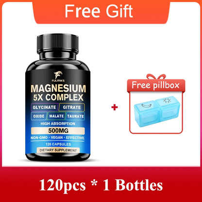 Full Spectrum Magnesium Complex Supplement, Support Bone Health, Healthy Blood Pressure & Overall Wellness, Non-GMO