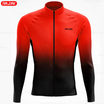 Raudax Spring and Autumn Cycling Jersey Sets Men's Cycling Clothes Mountain Road Bicycle Long Sleeve Roupa De Ciclismo Clothing