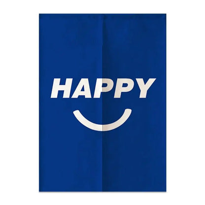 Nordic Creative Happy Face Door Curtain Home Decorations Hanging Curtains Kitchen Bathroom Partition Curtain Japanese Noren