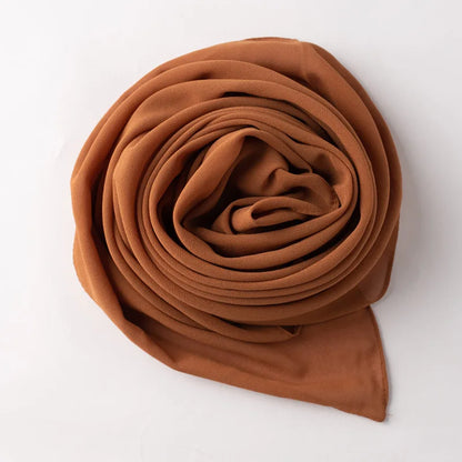 Muslim Chiffon Hijab Scarf Solid Color Square Head Wrap For Women Hijabs Scarves Jersey Hijabs Islamic Turban Headband Shawl