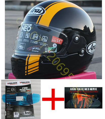RAPIDE NEO Japanese Mode Full Face Helmet,For Harley Motorcycle And Cruise Motorcycle Protective Helmet,Bright Black Yellow