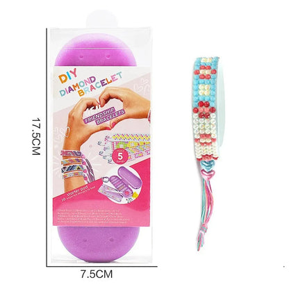 Handmade Diamond Painting Wristband Adjustable Creative Bracelet Wrist Strap Kids Girls Jewelry Diamond Embroidery Kits DIY Art
