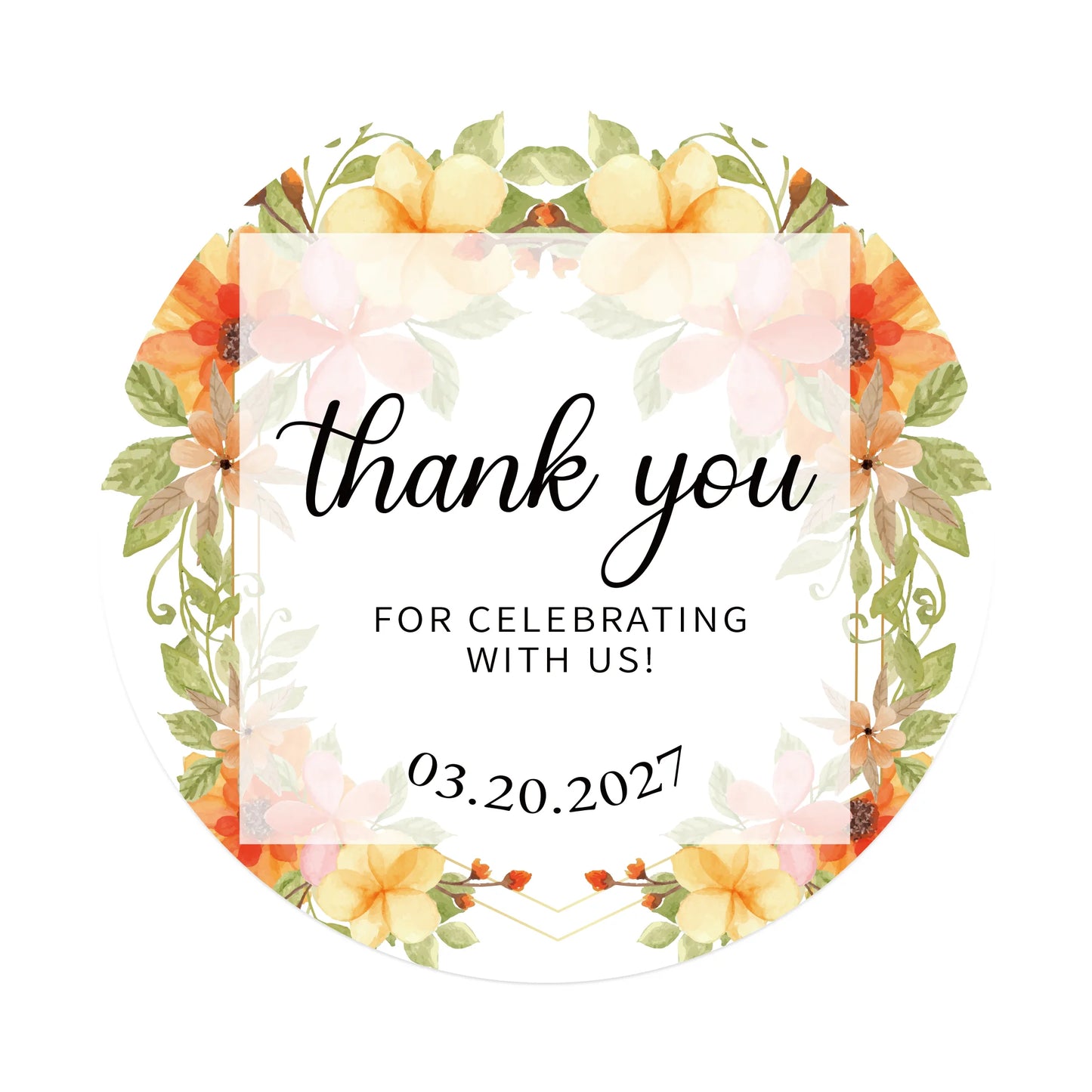 100 Pcs Personalized Round Label Stickers Custom Stickers of Name Date Thank You,for Bridal Shower Wedding Party Favors