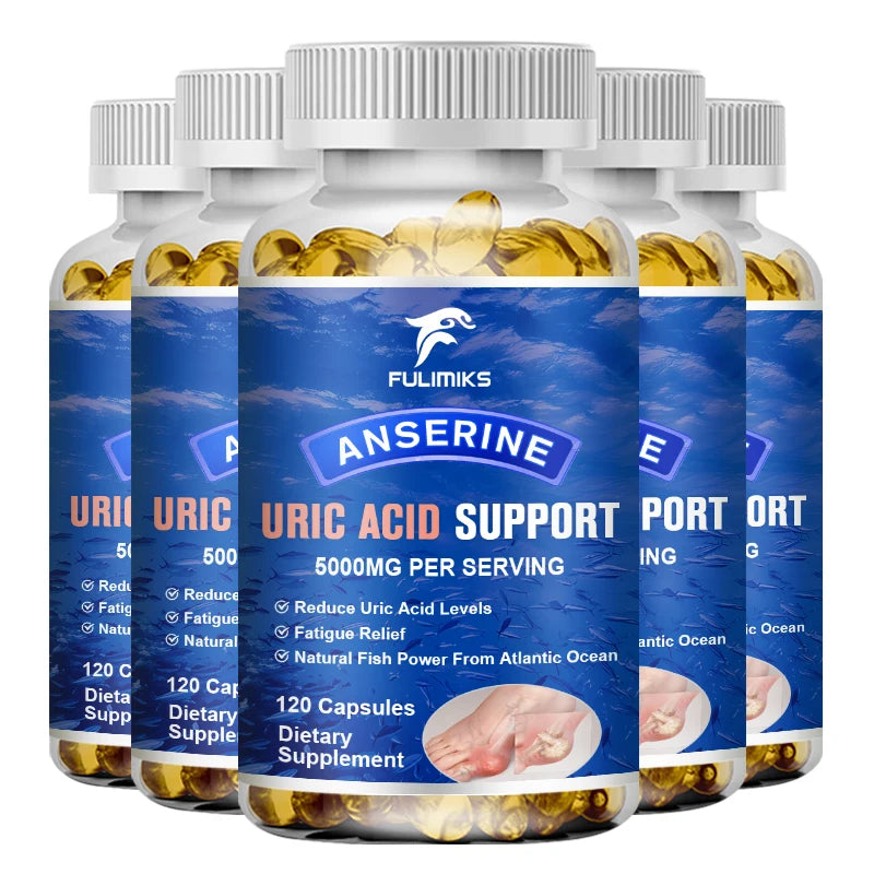 High Potency Uric Acid Balance Supplement, with Anserine, Turmeric & Celery, Supports Detox, Joint Function & Fatigue Relief