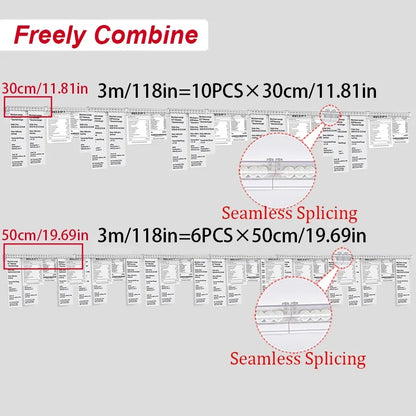 30cm-150cm Kitchen Takeaway Order Organizer Ticket Holder PVC Takeout Orders & Restaurant Tickets Rack for Office Cafes Pubs