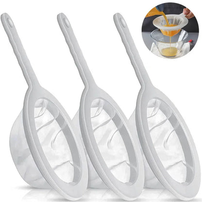 100/200/400 Mesh Washable Nylon Ultra Fine Filter Mesh Strainer Spoon Sieve Soy Milk Juice Coffee Tea Filter Kitchen Colander