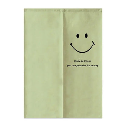 Nordic Creative Happy Face Door Curtain Home Decorations Hanging Curtains Kitchen Bathroom Partition Curtain Japanese Noren