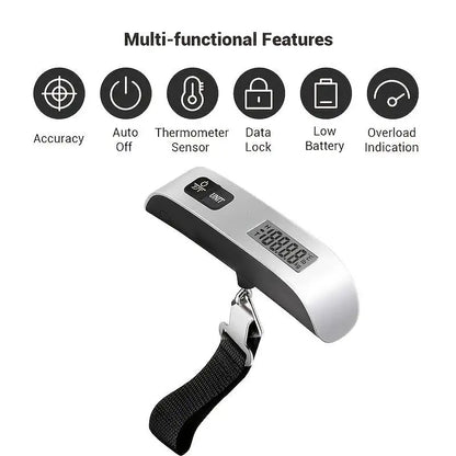 Digital Luggage Scale Electronic Portable Scale 110lb/50kg LCD Display Travel Suitcase Hanging Scales Balance Weighing Scale